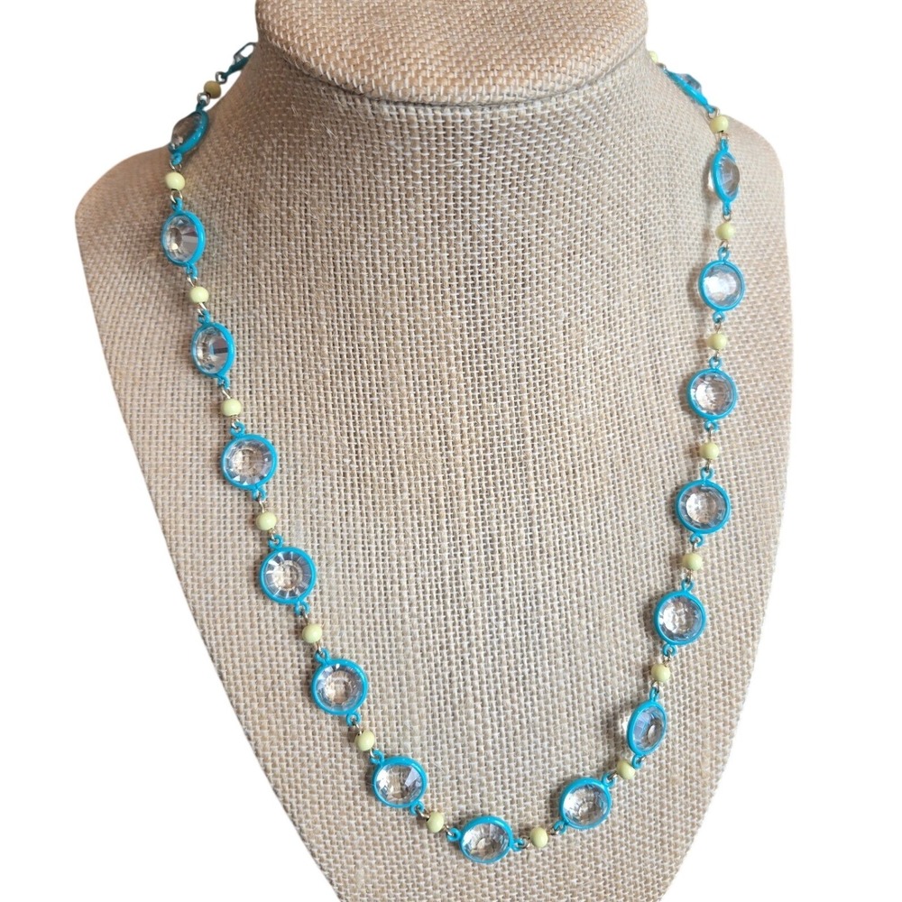 Roxanne Assoulin Necklace Crystal Link Blue Bead NWOT Business Casual